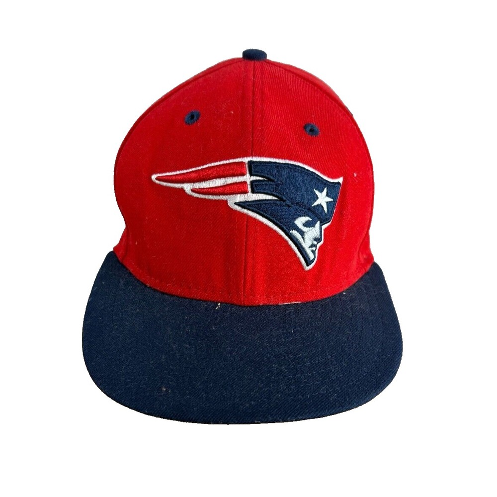 New Era 59FIFTY New England Patriots Fitted Hat Red Navy Size 7 Vintage Y2K